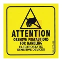 SCS Yellow Gloss Paper ESD Label Attention Observe Precautions For Handling Electrostatic Sensitive Devices 2in x 129LABEL