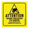 SCS Yellow Gloss Paper ESD Label Attention Observe Precautions For Handling Electrostatic Sensitive Devices 2in x 129LABEL