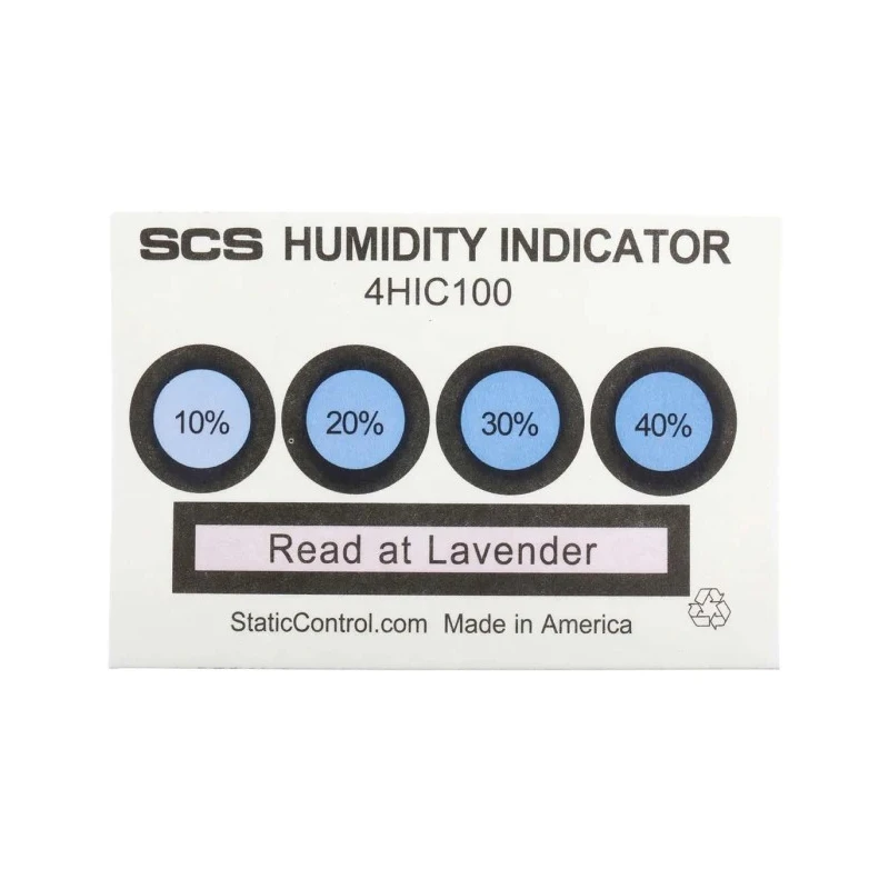 SCS Black, Blue Blotting Paper Impregnated with Cobaltous Chloride ESD Label Humidity Indicator Text 76.2 mm x 50.8mm 4HIC100
