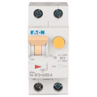 Eaton Residual Current Circuit Breaker with Overload Protection 13A Current Rating 1-Pole 30mA Trip 236947 PXK-B13/1N/003-A