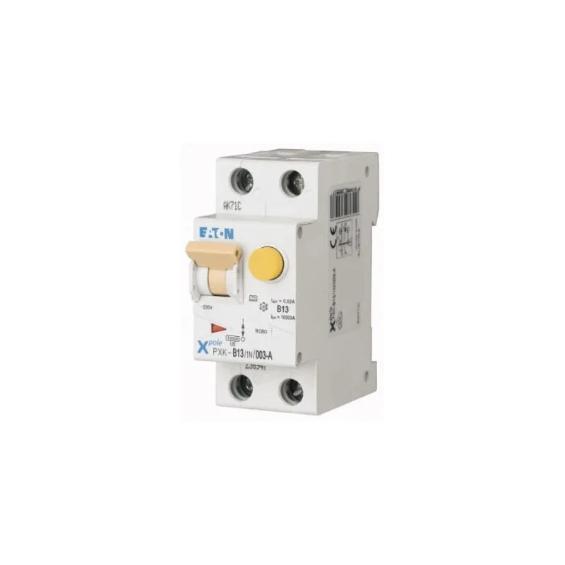Eaton Residual Current Circuit Breaker with Overload Protection 13A Current Rating 1-Pole 30mA Trip 236947 PXK-B13/1N/003-A