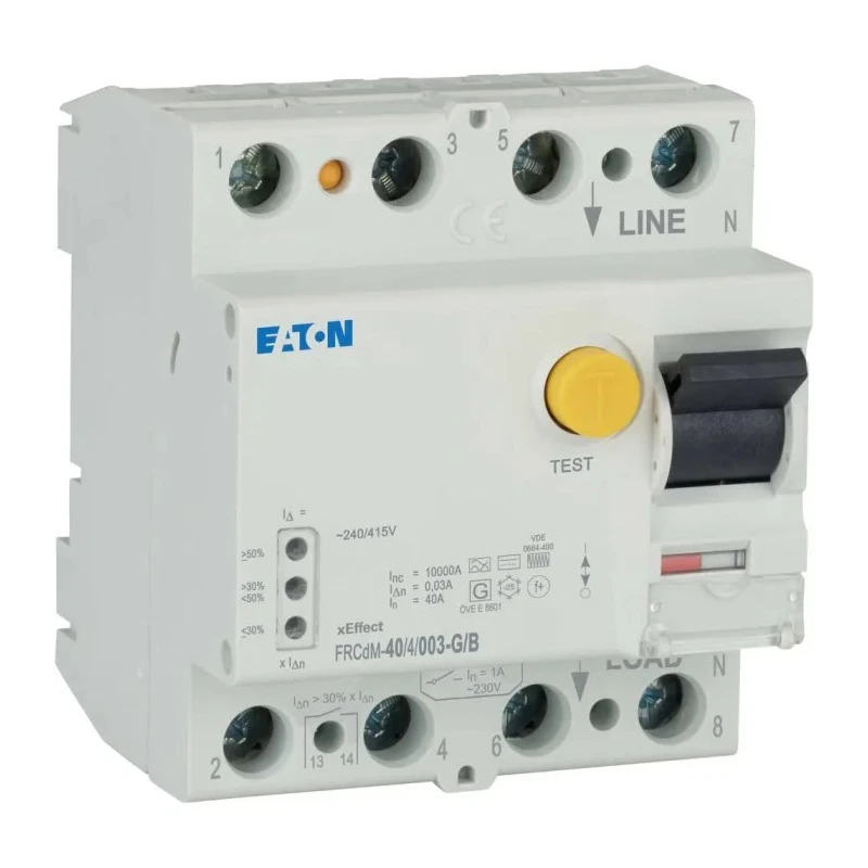 Eaton FRCdM Series Residual Current Circuit Breaker 40A 4-Pole 30mA Type B 10kA Breaking Capacity 167893 FRCDM-40/4/003-G/B
