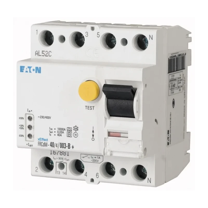 Eaton FRCdM Series Residual Current Circuit Breaker 40A 3+N-Pole 30mA Type B 500A Breaking 179531 FRCDM-40/4/003-G/BFQ