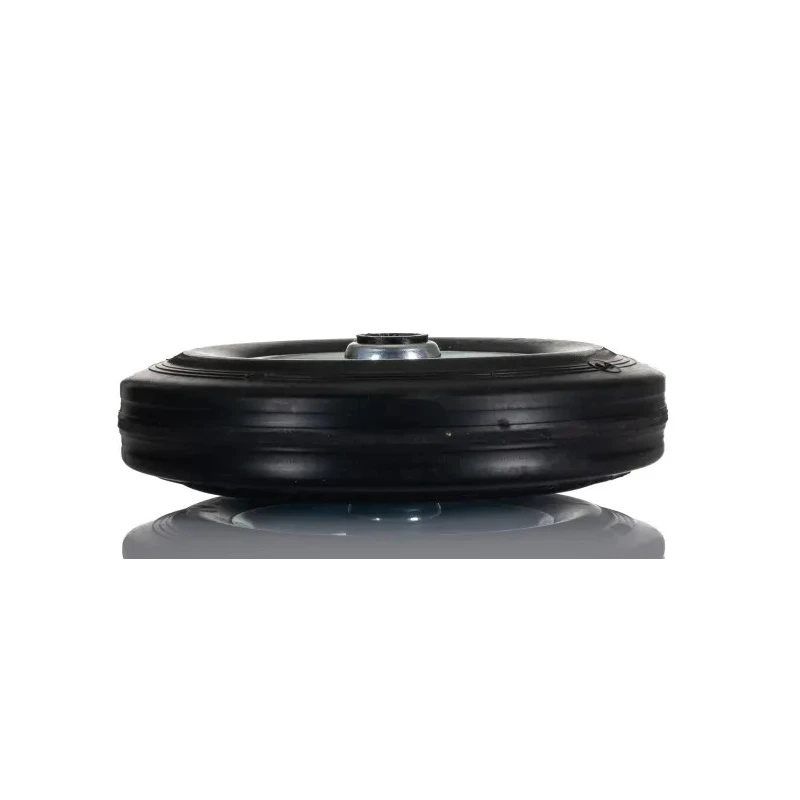 Tente Black Rubber Trolley Wheel 200mm Diameter 50mm Width 20mm Bore Roller Bearing 410kg Load Capacity DVR200X50-20