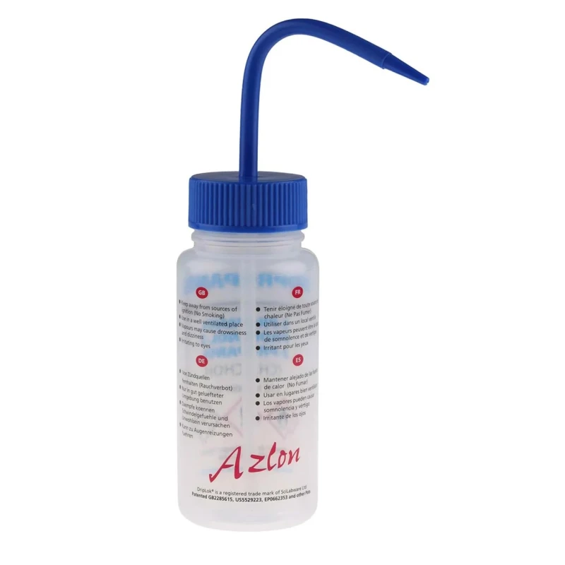 RS PRO 250ml Polyethylene Wide Neck Wash Bottle Blue Cap LDPE Laboratory Dispensing Container 838-6377