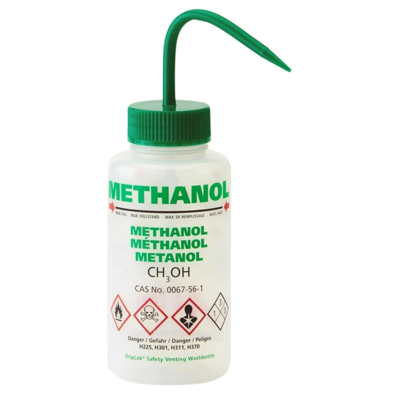 RS PRO 250ml Polyethylene Wide Neck Wash Bottle Green Lid Laboratory Bottle 838-6371