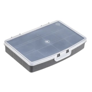 RS PRO 7 Cell Black Polypropylene Compartment Box 30 mm x 122 mm x 175 mm 838-6535
