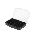 RS PRO 7 Cell Black Polypropylene Compartment Box 30 mm x 122 mm x 175 mm 838-6535