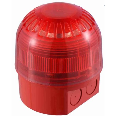 Klaxon Sonos Series Red Deep Base Sounder-Beacon Combination 60V 106 dB IP65 Electronic PSC-0042