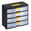 RS PRO Drawer Storage Unit 4, Polypropylene Case, 334 mm Height x 391 mm Width x 197 mm Depth, Transparent Drawers 838-6541