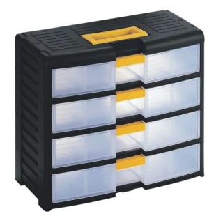 RS PRO Drawer Storage Unit 4, Polypropylene Case, 334 mm Height x 391 mm Width x 197 mm Depth, Transparent Drawers 838-6541
