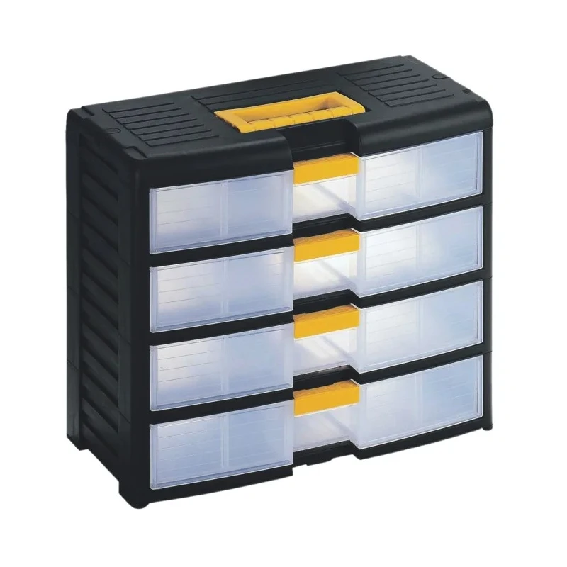 RS PRO Drawer Storage Unit 4, Polypropylene Case, 334 mm Height x 391 mm Width x 197 mm Depth, Transparent Drawers 838-6541