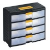 RS PRO Drawer Storage Unit 4, Polypropylene Case, 334 mm Height x 391 mm Width x 197 mm Depth, Transparent Drawers 838-6541
