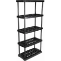 RS Pro Black 5 Shelf Polypropylene Scaffold Shelving Unit 1.76 m x 790 mm x 390 mm, Load Capacity 40 kg 838-6563