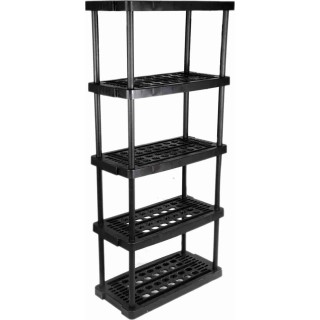 RS Pro Black 5 Shelf Polypropylene Scaffold Shelving Unit 1.76 m x 790 mm x 390 mm, Load Capacity 40 kg 838-6563