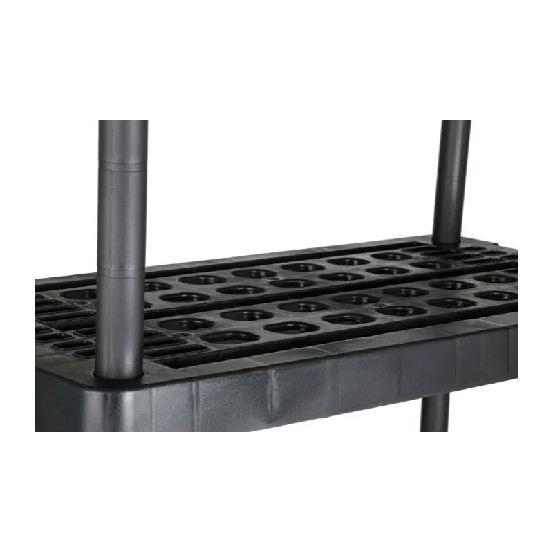 RS Pro Black 5 Shelf Polypropylene Scaffold Shelving Unit 1.76 m x 790 mm x 390 mm, Load Capacity 40 kg 838-6563