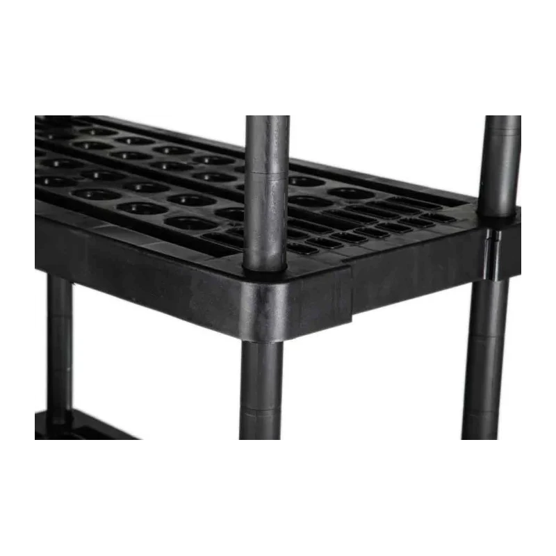 RS Pro Black 5 Shelf Polypropylene Scaffold Shelving Unit 1.76 m x 790 mm x 390 mm, Load Capacity 40 kg 838-6563