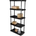 RS Pro Black 5 Shelf Polypropylene Scaffold Shelving Unit 1.76 m x 790 mm x 390 mm, Load Capacity 40 kg 838-6563