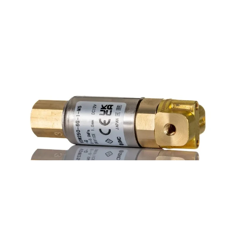 SMC 3 Port Solenoid Valve, Brass Body, NO/NC, 12V, 10 bar Operating Pressure VDW250-6G-1-M5-Q