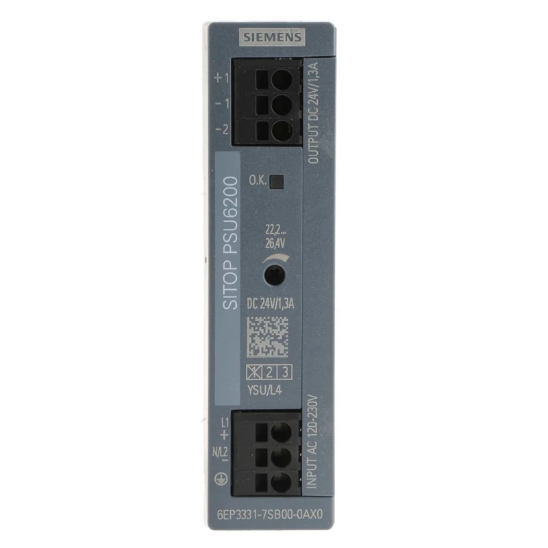 Siemens SITOP PSU6200 Switched Mode DIN Rail Power Supply AC/DC Input 85-240 V, Output 24V DC 1.3A 31.2W 