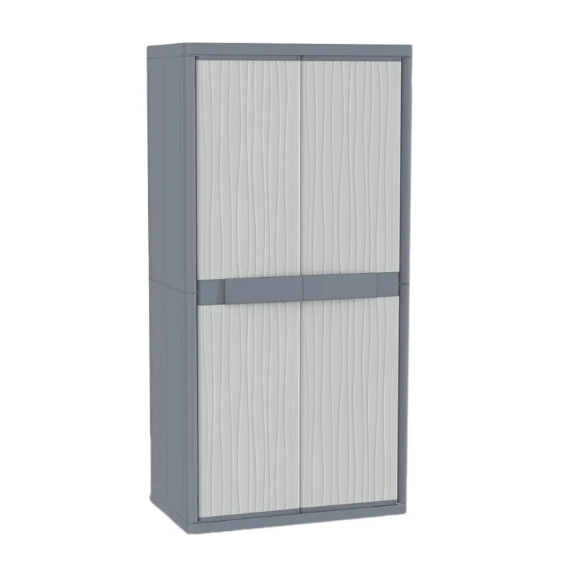RS PRO 2 Door Polypropylene Floor Standing Storage Cabinet 1.8 m Height, 897 mm Width, 537 mm Depth 838-6576