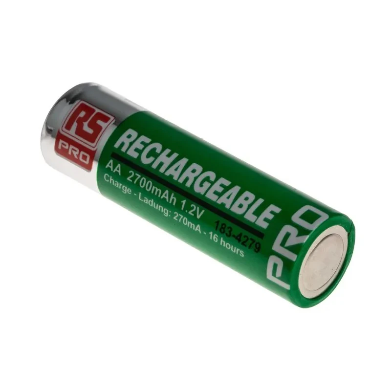 RS PRO Nickel Metal Hydride Rechargeable AA Battery 2.7 Ah 1.2 V Pack of 4 183-4279