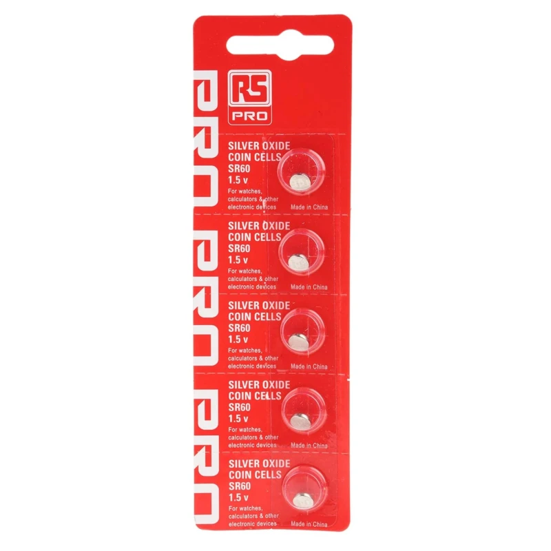RS PRO CR1225 Lithium Manganese Dioxide Button Battery, 3 V Nominal Voltage, 12.5 mm Diameter, Pack of 5 CR1225