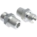 Parker Hydraulic Straight Threaded Adapter Male R, 60°, Steel, Zinc Plated, 0.5 in Hose ID 8F3MK4S