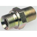Parker Hydraulic Straight Threaded Adapter Male R, 60°, Steel, Zinc Plated, 1 in Hose ID, K4 Series 16F3MK4S
