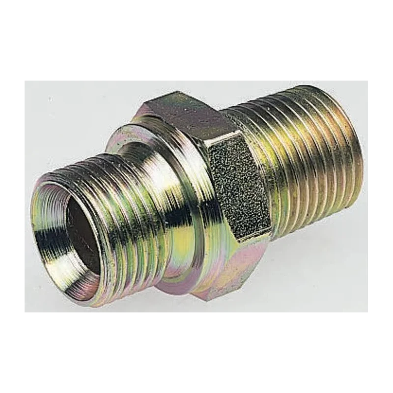 Parker Hydraulic Straight Threaded Adapter Male R, 60°, Steel, Zinc Plated, 1 in Hose ID, K4 Series 16F3MK4S