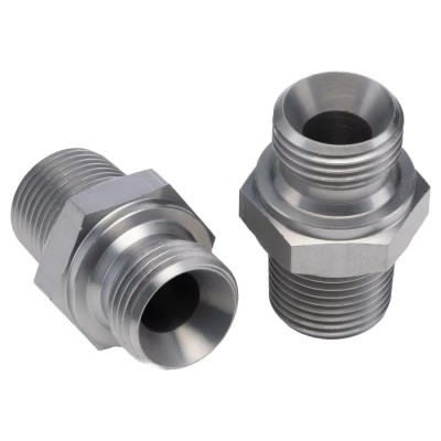 Parker Hydraulic Straight Threaded Adapter Male 60° Steel Zinc Plated 0.5 in Hose ID 8-8F3MK4S