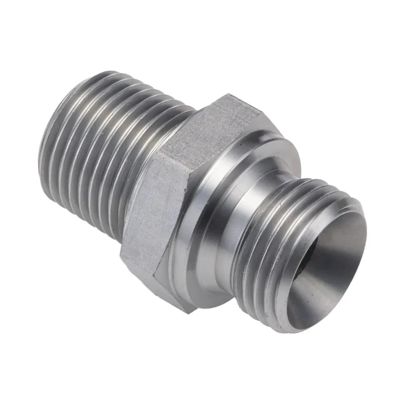 Parker Hydraulic Straight Threaded Adapter Male 60° Steel Zinc Plated 0.5 in Hose ID 8-8F3MK4S