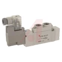 SMC Pneumatic Solenoid/Pilot-Operated Control Valve, 5-Port One-Touch Fitting, NPTF 1/4, 110V AC, Die Cast Aluminium SY7000