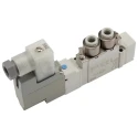 SMC Pneumatic Solenoid Valve 24V DC, 0.7 MPa Max Pressure, 2527 L/min Flow Rate, Die Cast Aluminium Body SY5000