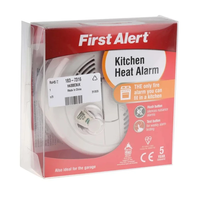 First Alert Smoke Alarm 9V Operating Voltage, 85 dB Sound Level, 105mm Diameter HA300CBUK