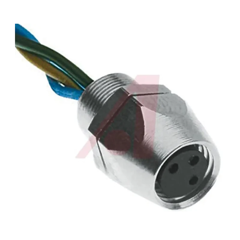 Turck Industrial Circular Connector, 3 Contacts, Panel Mount, M8, Plug, Female, IP67, Brass, 125V, 4A, Threaded MFKS 3-1