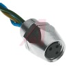 Turck Industrial Circular Connector, 3 Contacts, Panel Mount, M8, Plug, Female, IP67, Brass, 125V, 4A, Threaded MFKS 3-1
