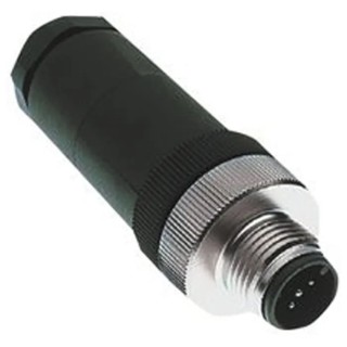 Turck Circular Connector Cable M12, 4 Contacts, Socket Male, IP67 Rated, Nylon Housing, 250V, 4A, Series BS BS 8141-0/LABEL