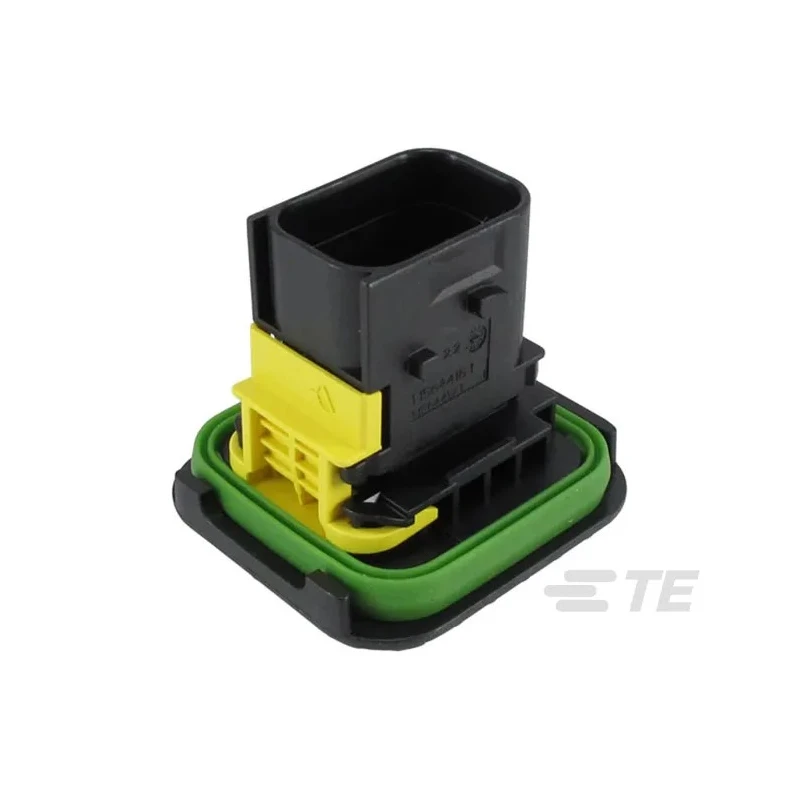 TE Connectivity HDSCS Automotive Connector Female Black Flange 8 Way Crimp Termination 1-1564416-1