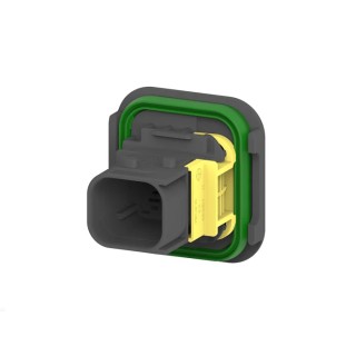 TE Connectivity HDSCS Automotive Connector Female Black Flange 4 Way Crimp Termination 1-1703808-1