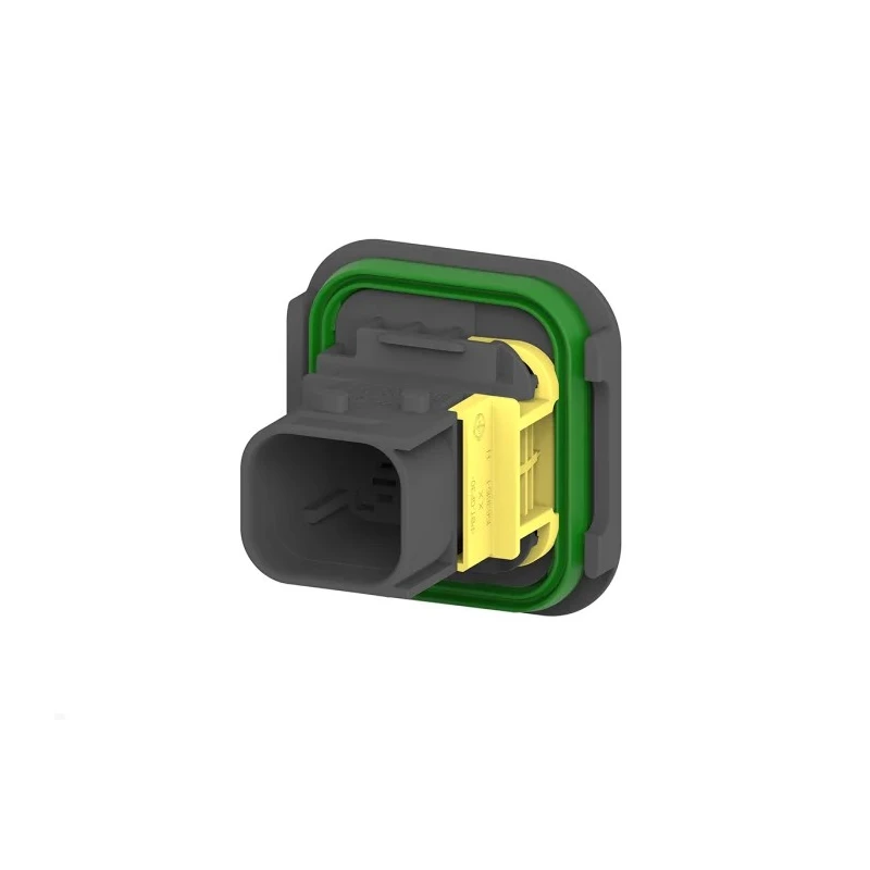 TE Connectivity HDSCS Automotive Connector Female Black Flange 4 Way Crimp Termination 1-1703808-1