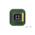 TE Connectivity HDSCS Automotive Connector Female Black Flange 4 Way Crimp Termination 1-1703808-1