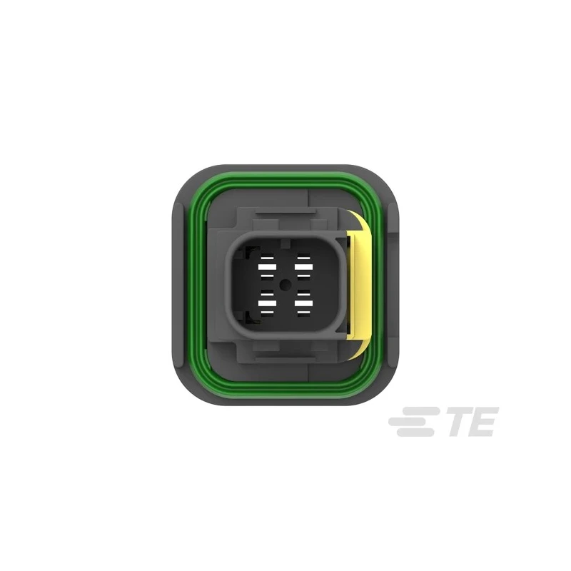 TE Connectivity HDSCS Automotive Connector Female Black Flange 4 Way Crimp Termination 1-1703808-1