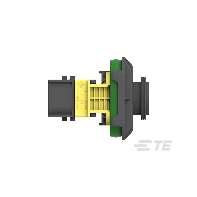 TE Connectivity HDSCS Automotive Connector Female Black Flange 4 Way Crimp Termination 1-1703808-1