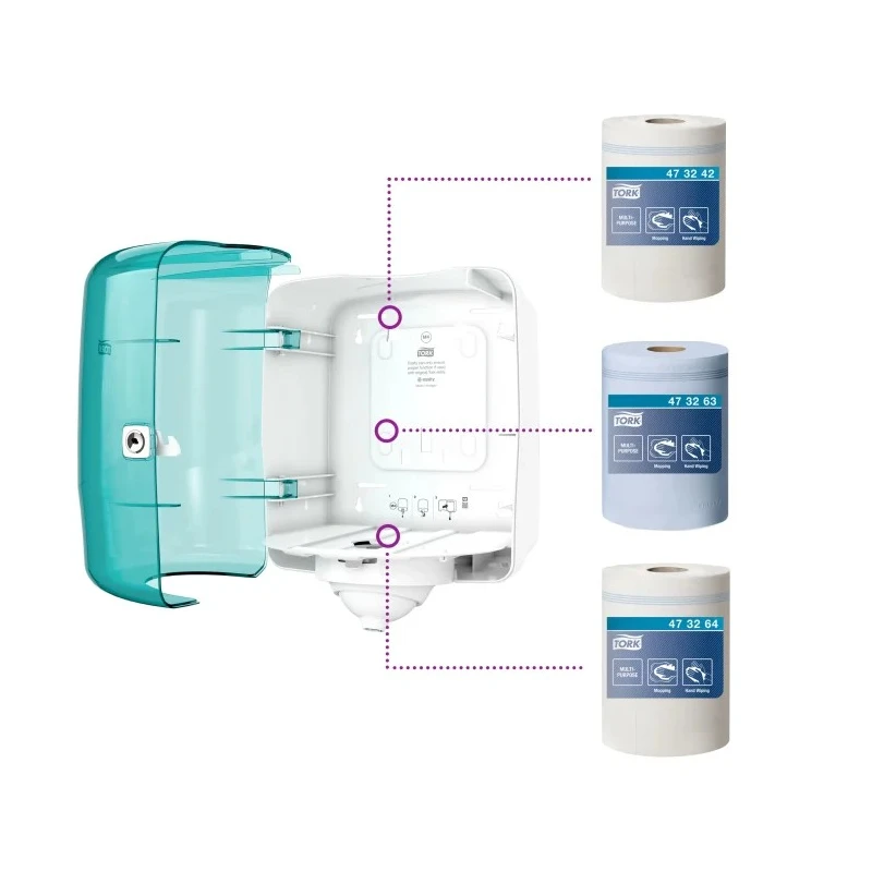 Tork Plastic Turquoise, White Wall Mount Paper Towel Dispenser 239 mm x 331 mm x 255 mm 473180