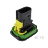 TE Connectivity HDSCS Automotive Connector Female Black Flange 3 Way Crimp Termination 1-1703843-1