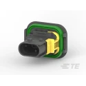 TE Connectivity HDSCS Automotive Connector Female Black Flange 2 Way Crimp Termination 40A 1-1703841-1