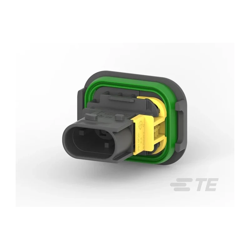 TE Connectivity HDSCS Automotive Connector Female Black Flange 2 Way Crimp Termination 40A 1-1703841-1