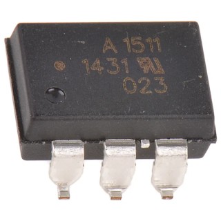 Broadcom Solid State Relay ASSR-1511-301E, 1 A Load Current, 60 V Load Voltage, Surface Mount, 0.8V Control