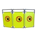 RS PRO Yellow Grey Polyvinyl Chloride Folding Safety Barrier 1.7m Width 1m Height 26mm Diameter 840-0584